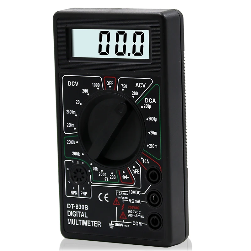 LCD Digital Multimeter AC DC DT-830B 750V 1000V 10A 20A Digital Mini Multimeter probe For Voltmeter Ammeter Ohm Tester Meter