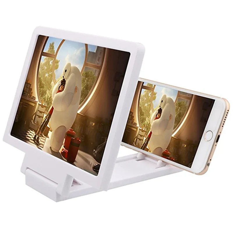 Universal Mobile Phone Screen Magnifier Holder Enlarge Cell Phone Display Stand Mobile Phone Screen Magnifier  ABS, Lens