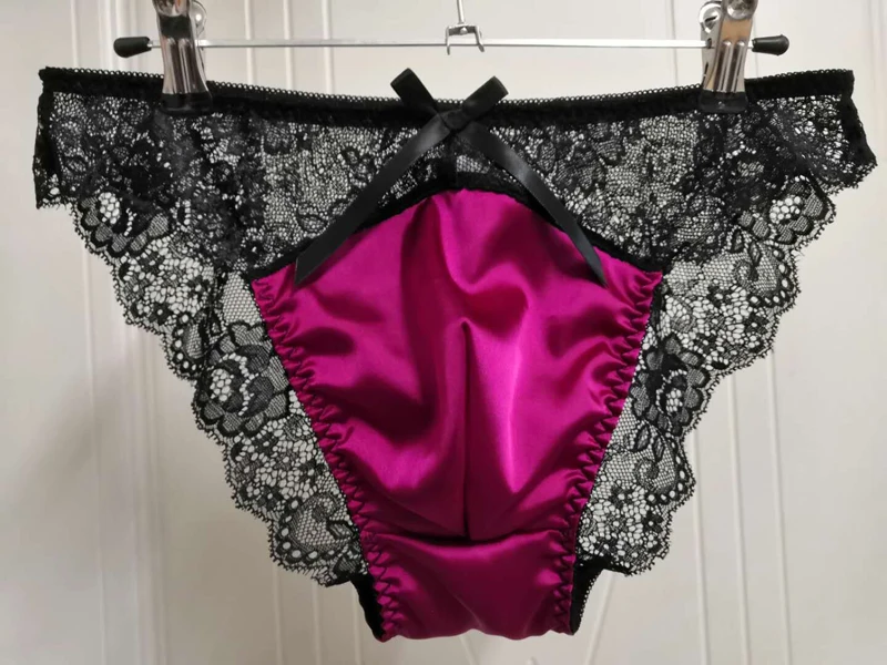 Men Satin Underwear Sexy Sissy Panties Gay Men Shiny Soft Lace Lingerie Low Rise Stretchy Bikini Briefs sexy men underwear