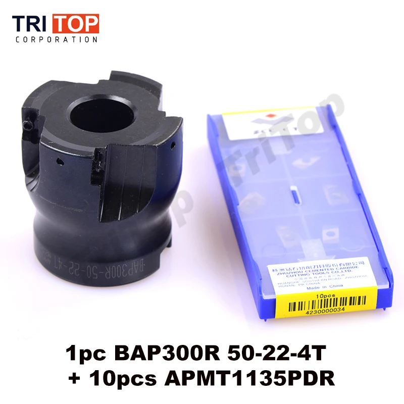 

BAP JAP 300R-50-22-4T Milling tool with 10pcs carbide milling insert APMT1135PDR Face Mill Shoulder Cutter BAP 300R 50-22-4T