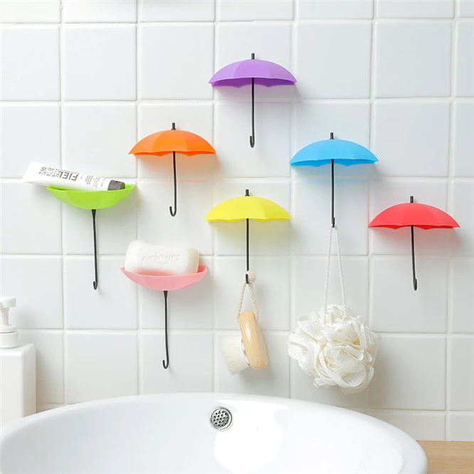 300PCS High Quality Cute Umbrella Wall Mount Key Holder Wall Hook Hanger Organizer Durable Gift Door key holder