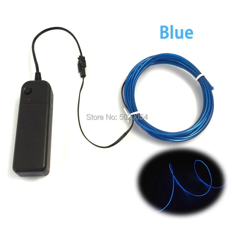 Stage Costume DIY 4M Flexible Glow EL Wire Rope Tube Cable Waterproof Light Neon Cable With DC3V Controller