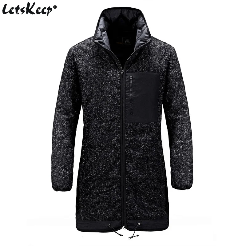 LetsKeep 2018 Winter Long Parka men Warm casual Windproof Long Trench coat Men's Outerwear parka jackets Plus Size , MA514