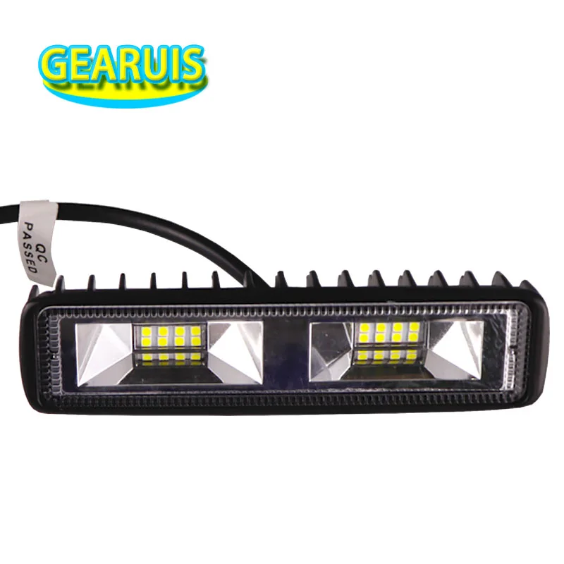 18 W Trabalho Light Bar com 3030 Fichas Flood Ponto Do Feixe 1.4A Woking DRL Lampada luz para  SUV ATV Motos Trator Reboque