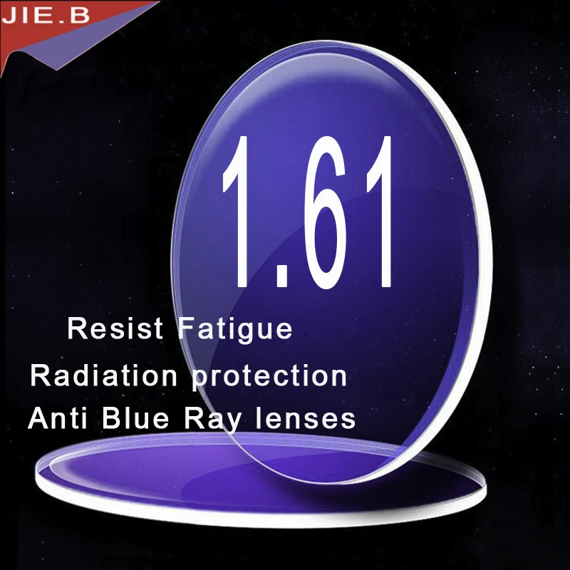 

1.61 Index UV 400 Index Anti Blue Ray Anti Radiation Resin Lenses Green Coating Anti Fatigue Lens for Eyes