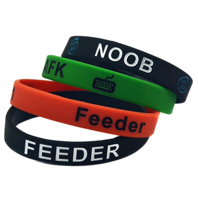 50 Pcs Mix AFK Feeder Noob Inside Esport Silicone Rubber Wristband for Games