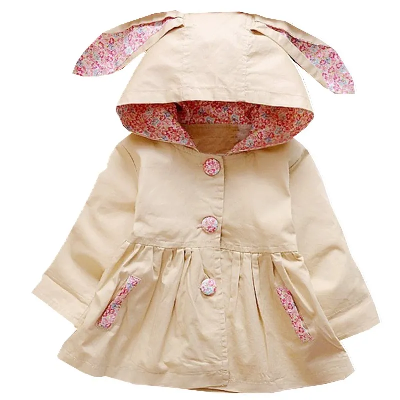 Primavera autunno ragazze giacche Casual capispalla con cappuccio stampa moda 2021 nuovo fiore giacca a vento abbigliamento per bambini 1-5 anni