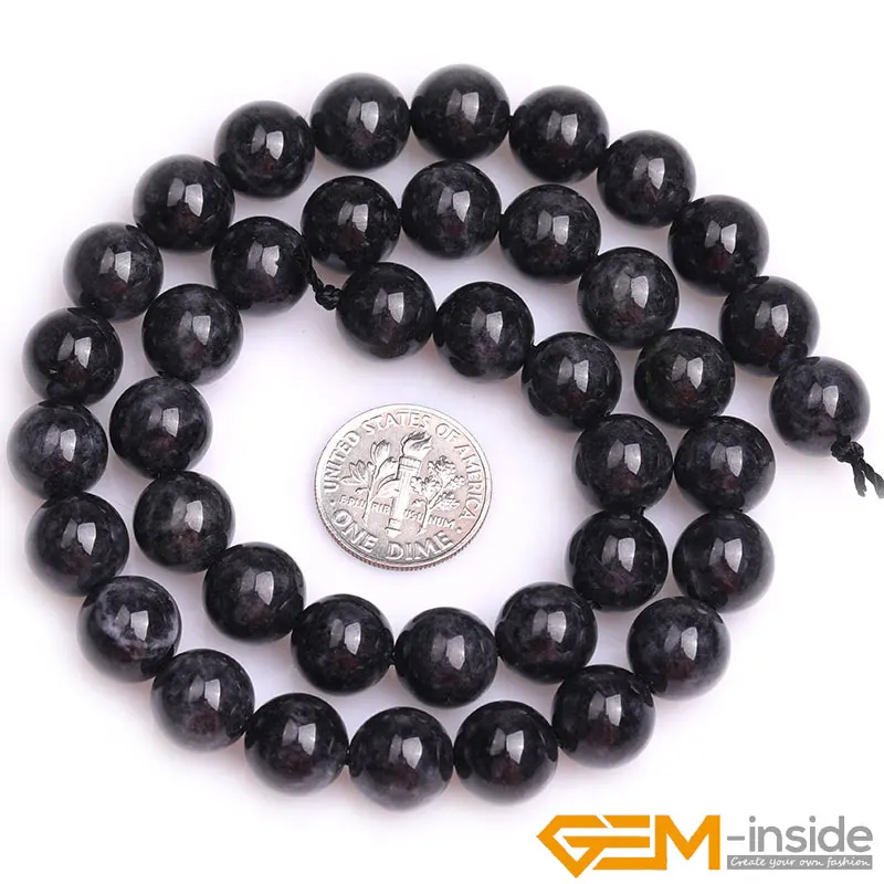 Natural Stone Black Jades Semi-Precious Stone Round Beads For Jewelry Making Strand 15 inch DIY Bracelet Jewelry Bead 6mm 8mm