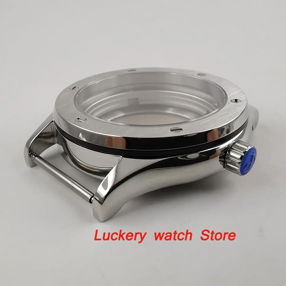 Parnis 42mm Polished Watch Case Sapphire Glass Suitable for NH35A Automatic Movement-BK26