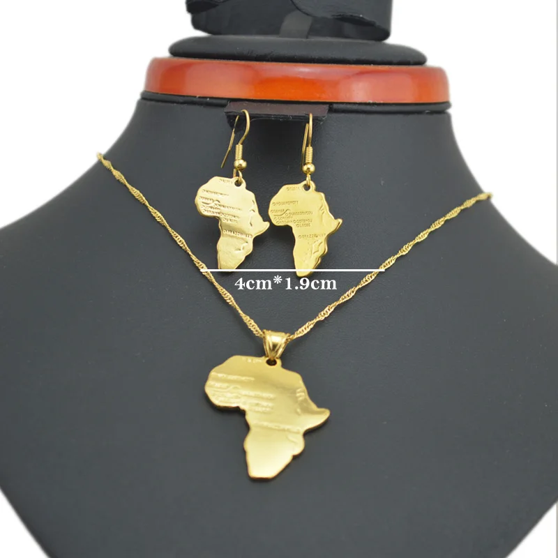 Ethlyn jewelry African map jewelry sets Gold Color  Angola  / Congo / Uganda/Senegal/Somalia jewelry sets for African S7