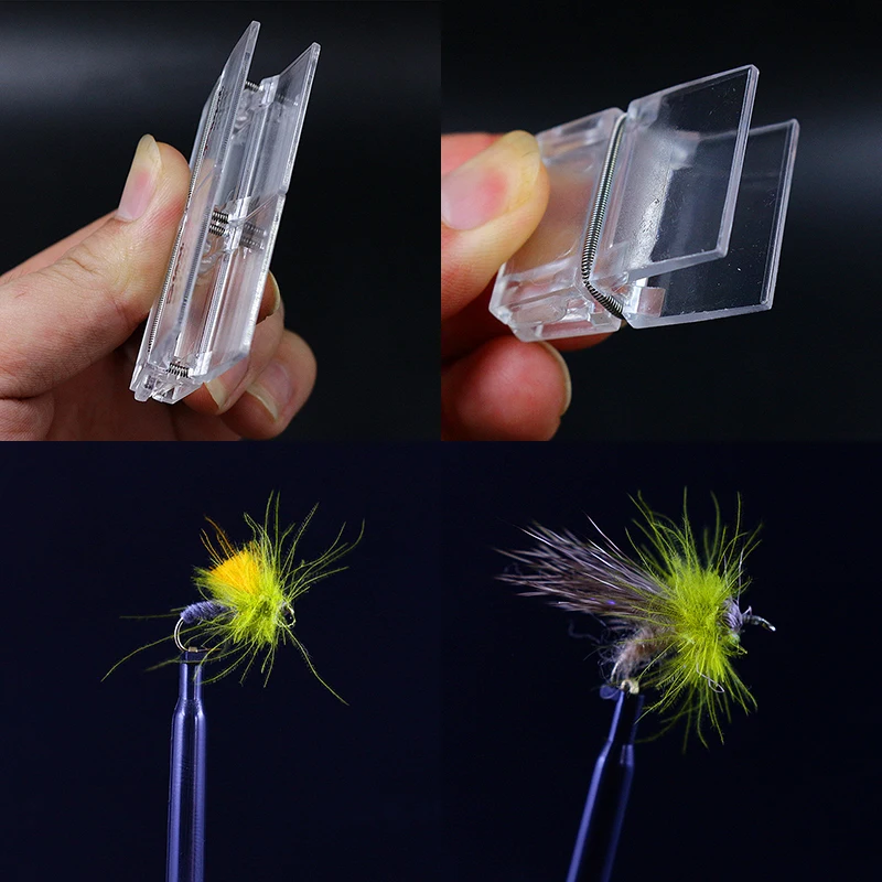 PERSUADER 3sizes clear fly tying CDC feather clips dubbing hackle holding tools Cul de canard feather magic nip clamp table clip