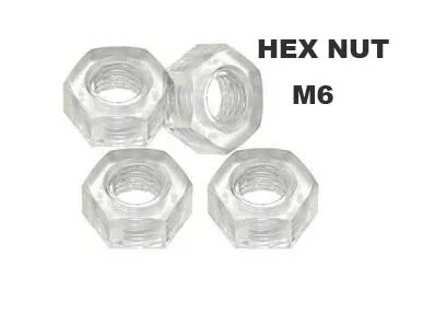 

Wkooa M6 plastic nuts transparent insulation hex nuts 1000 pieces