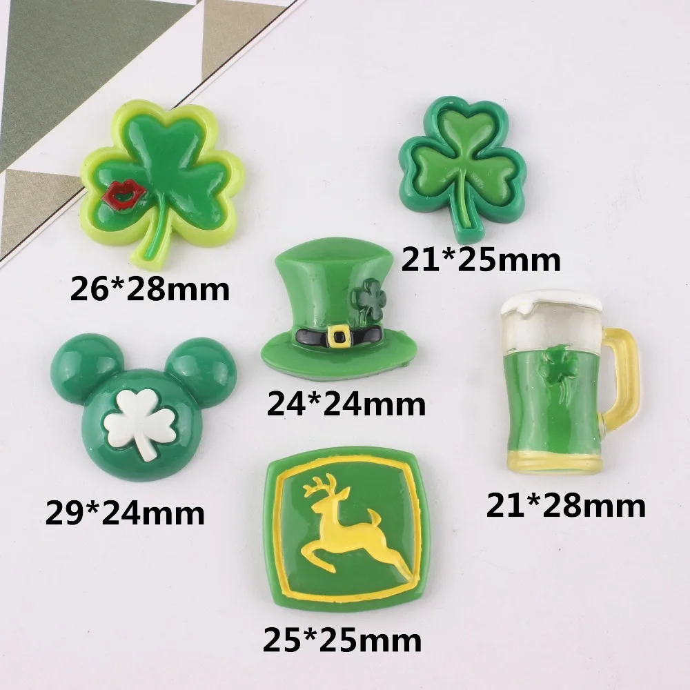 10pcs/lot  DIY resin cabochons accessories flatback resin St. patrick's day items