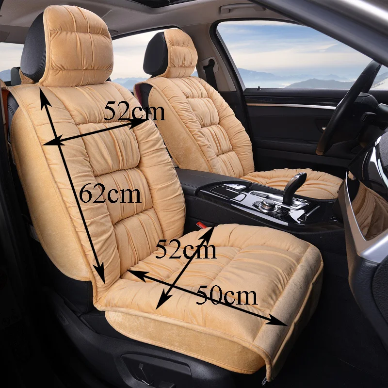 360 Full Surrounding Universal Winter Warm Car Seat Cover Soft for Plush Seat Cushion Front Car Chair Backrest Pad Protector