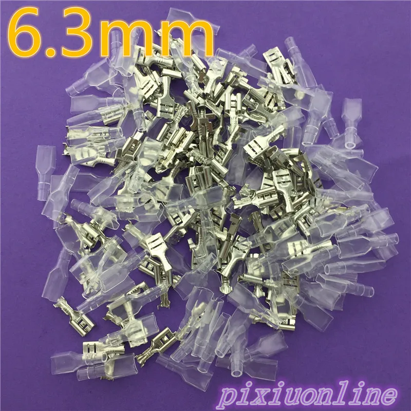 G9 High Quality 100pcs 6.3mm Crimp Terminal Splice Female Spade Connector Splice With Case