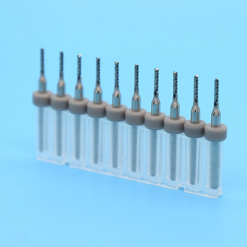 Fresa de madeira 1.6mm 1.7mm pcb, fresa de carboneto de tungstênio, dovetail, 10 peças