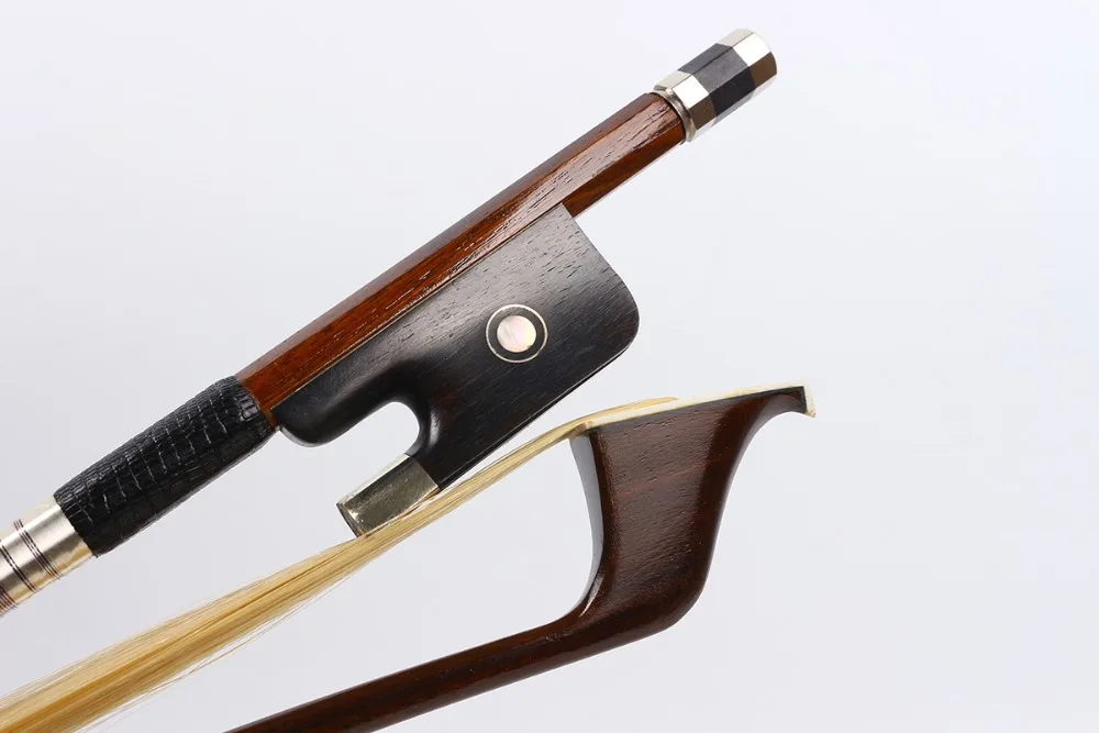 Yinfente 3/4 Upright Double Bass Bow Brazil Wood French Bass Bow High handle Violin Bass Bow Parts