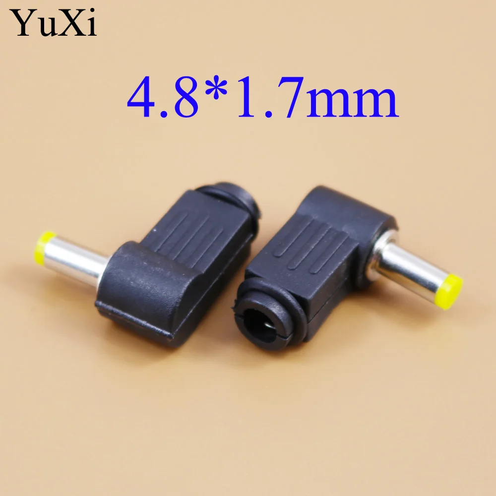 

YuXi 4.8x1.7 mm DC Power Plug 4.8*1.7 mm L-shaped Male 90 Right Angle Single Head Jack Adapter Cord Connector