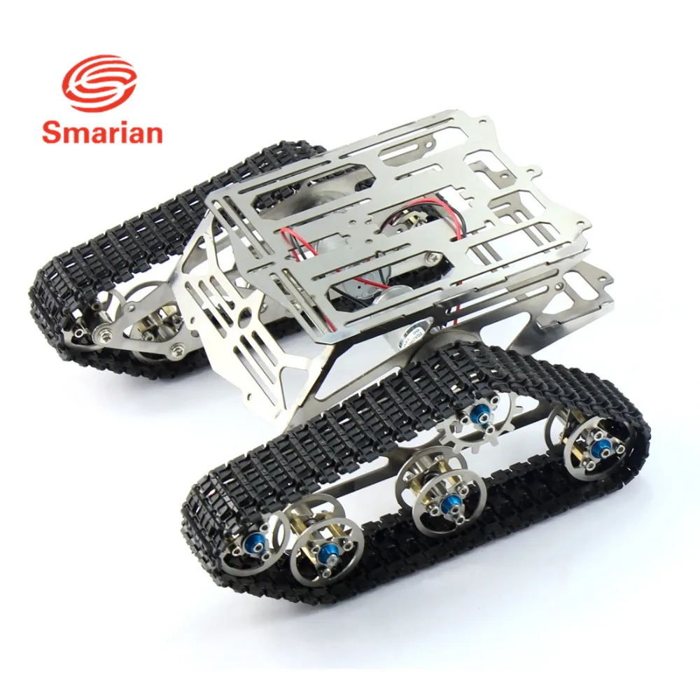 Kim Loại Khung Xe Robot Theo Dõi Arduino Khung Gầm Xe Tăng Vali W/Động Cơ Đồng Stee F17340