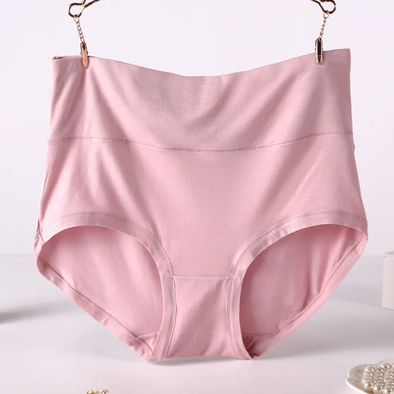 Q001 4 Stks/partij Hot Koop Big Size 6XL Panty Solid Hoge Taille Ondergoed Vrouwen Slipje Zachte Viscose Lingerie Slips