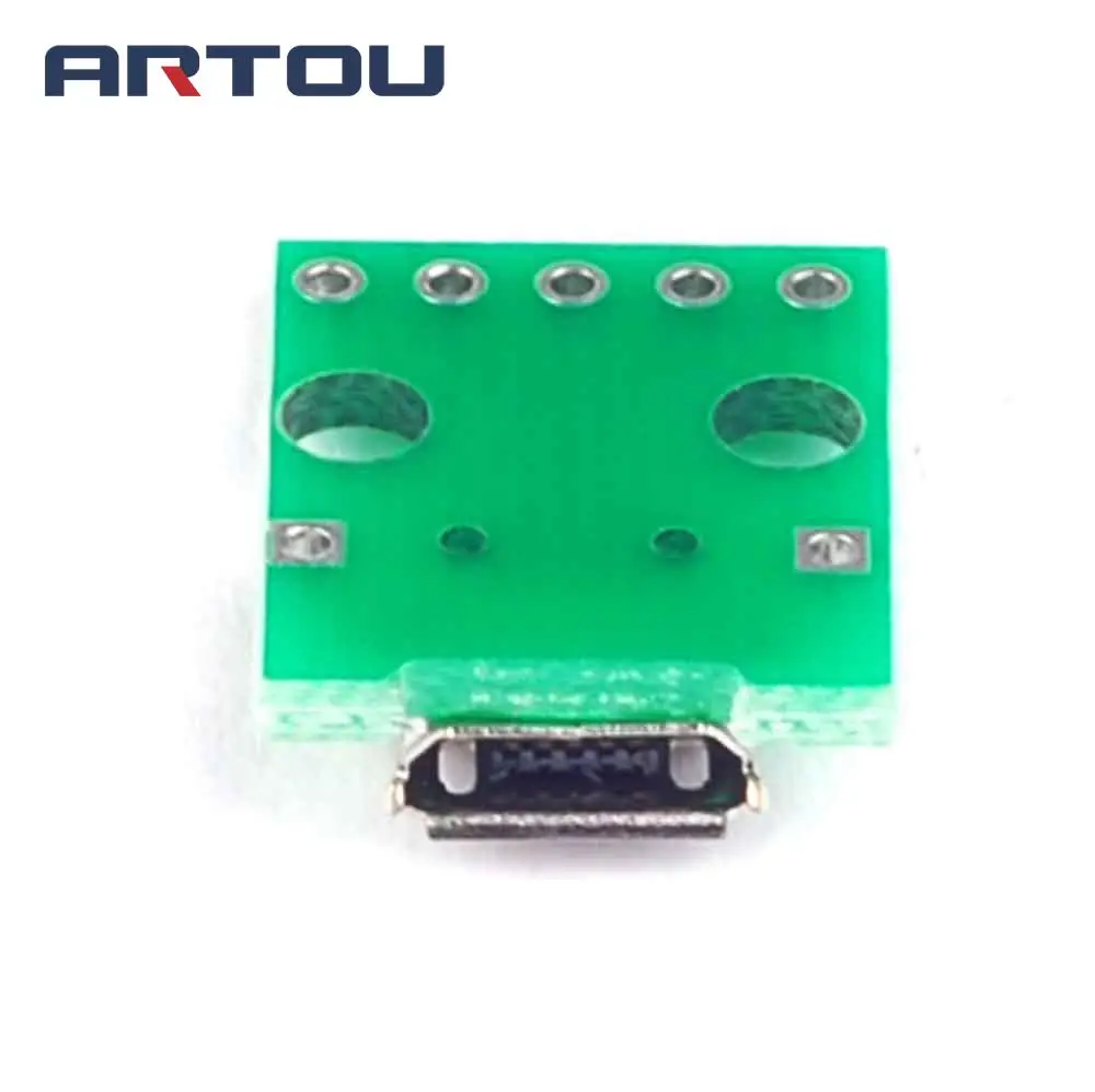 5PCS Micro USB to DIP Adapter Connector Module Board Panel Female 5-Pin Pinboard 2.54mm Micro USB PCB