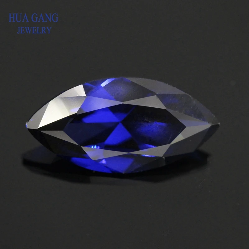 34# Blue Marquise Shape Brilliant Cut Synthetic Corundum Stone For Jewelry Size 1.5x3-8x16mm