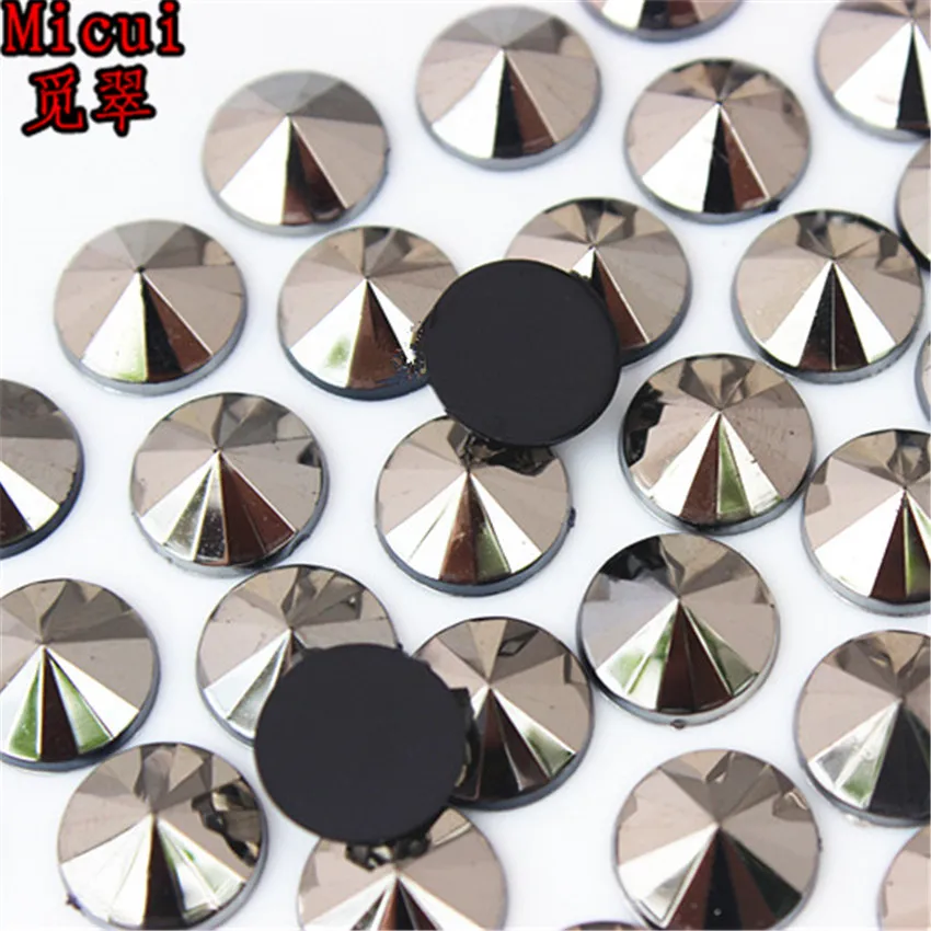 Micui 100 Pz 10mm Forma Rotonda Strass Acrilici Colla Su Flatback Pietre A Punta Strass Per Artigianato FAI DA TE Creazione di Gioielli MC58