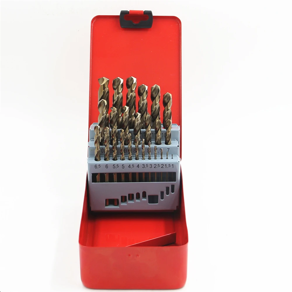 25Pcs/set M35 Twist Drill Bit Set Power Tools Hand Tool Accessory HSS-co Stainless Steel drilling