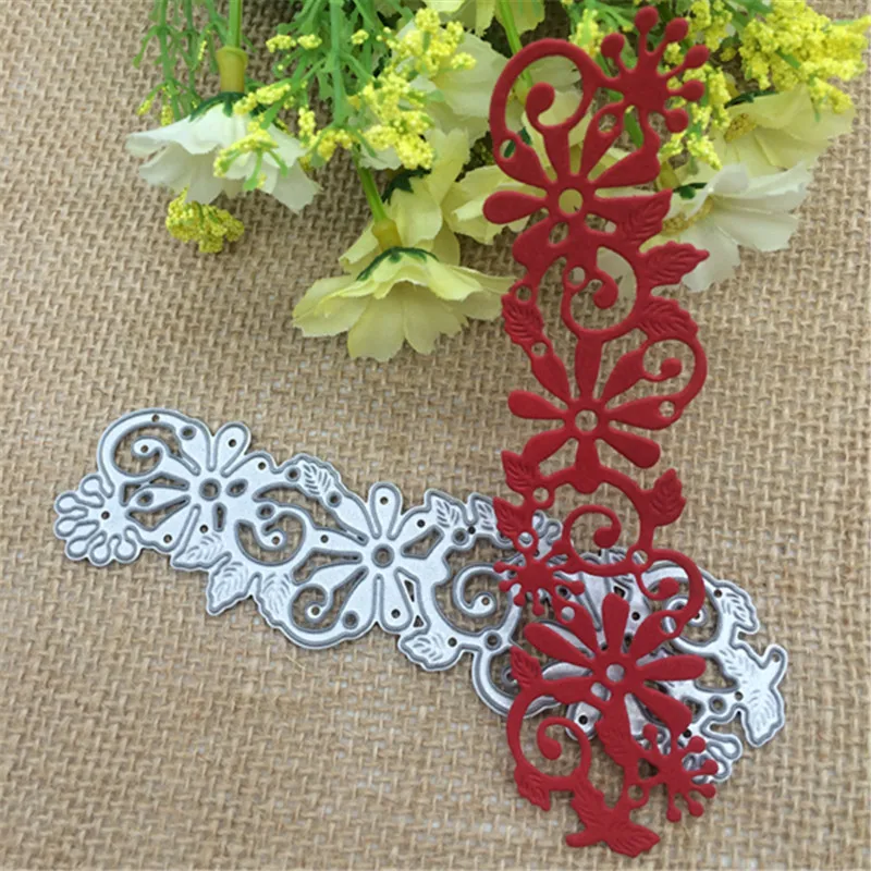 

Flower vine borderline Metal Cutting Dies Stencil Scrapbooking Photo Album Card Paper Embossing Craft DIY
