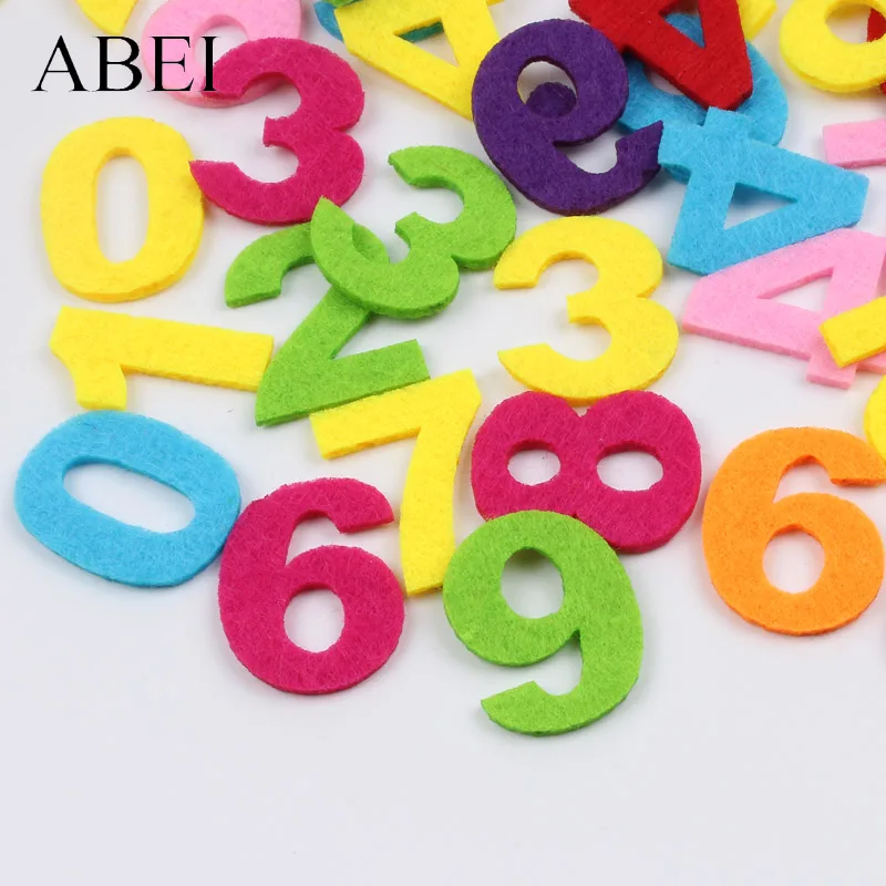 100pcs Arabic numbers Felt Pads Kids education Toys DIY Scrapbook Cards Making Gift Ornaments kindergarten home cake decoration