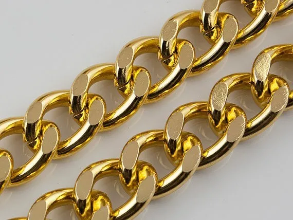 Aluminium Chain Curb Twisted Chain Link Chain for DIY Craft HIP HOP Necklace Bracelet Handmade Jewelry Making Accessories