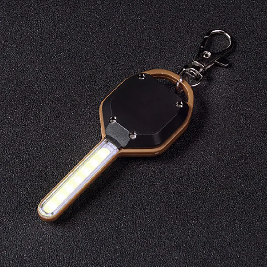 Đèn Rọi Ray COB Ánh Sáng Hình Chìa Khóa Đèn Pin Mini Ngoài Trời Di Động Khẩn Cấp Đèn Móc Khóa Nhựa ABS Chiếu Sáng Đèn Pin CR2032 750 Lumens