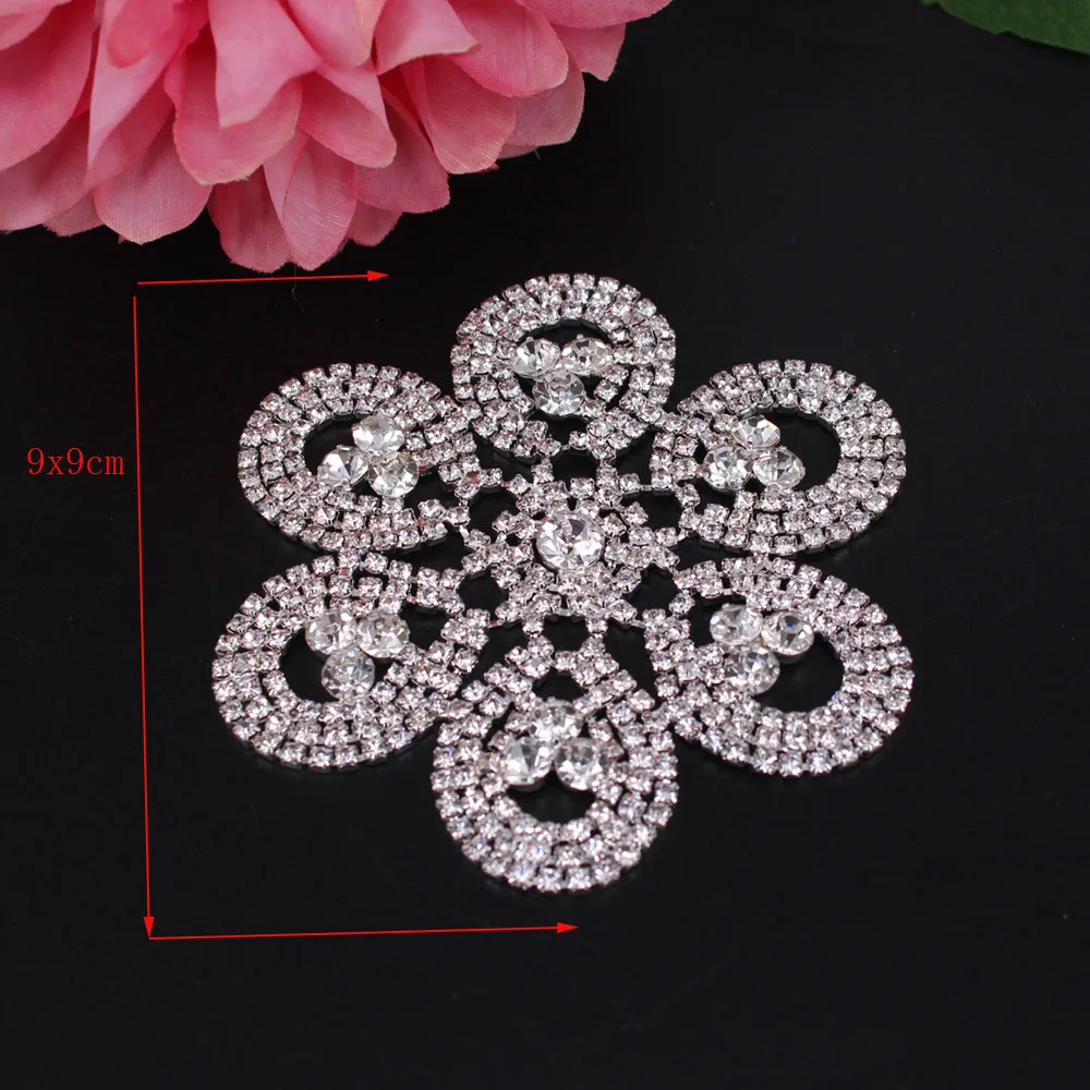 Snow Flake Diamante Applique rhinestone Crystal appliques Stitch Bridal Belt Applique Motif Bling up Accessories Stones Jewelry