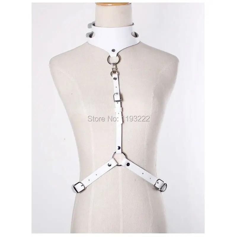 100% Handmade Punk Choker Collar Leather Women Harness Caged Cut out Caged Belt Waist Straps