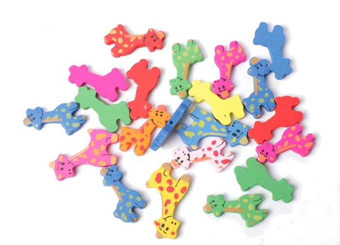 

100PCS Mixed Colours Wooden Giraffe Beads #24921