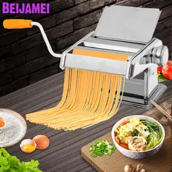 BEIJAMEI Stainless Steel Home Handle Pasta Presser Maker Household Manual Noodle Pressing Making Machine