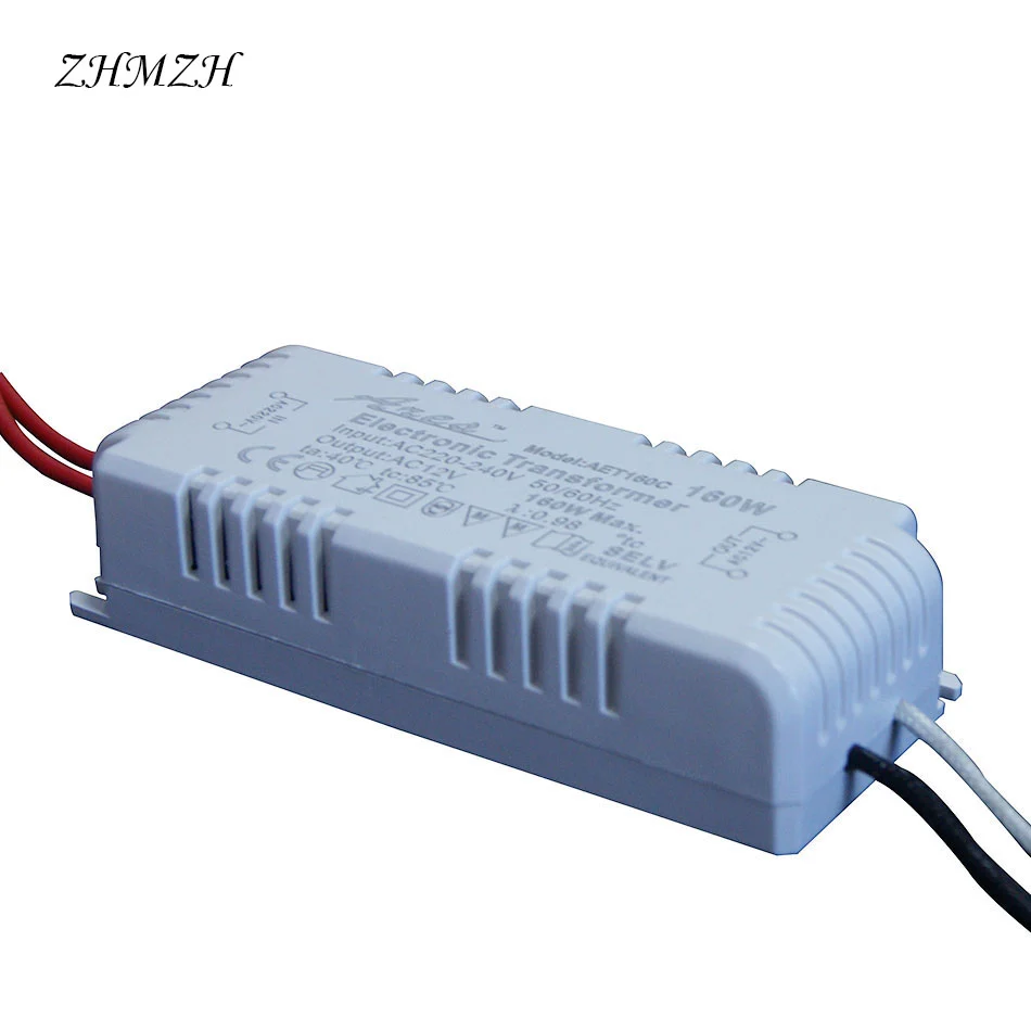 Regulável 120w 160 180 200 ac220v para ac12v transformador eletrônico para g4/g5.3 mr16 lâmpada de quartzo lâmpada halógena lâmpada de cristal ce