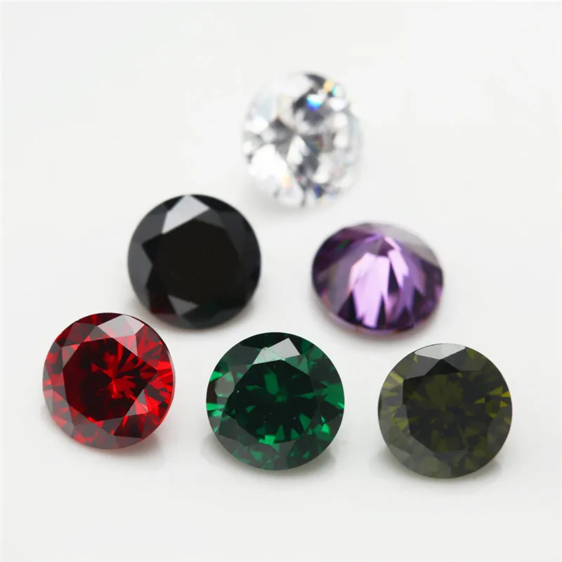 15 stücke cz 1 stücke pro farben größe 4 ~ 10mm lose runde form synthetische zirkonia stein – Detail 3