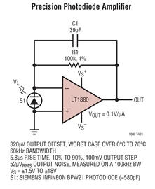 LT1880IS5 LT1880 - SOT-23, Rail-to-Rail Output, Picoamp Input Current Precision Op Amp