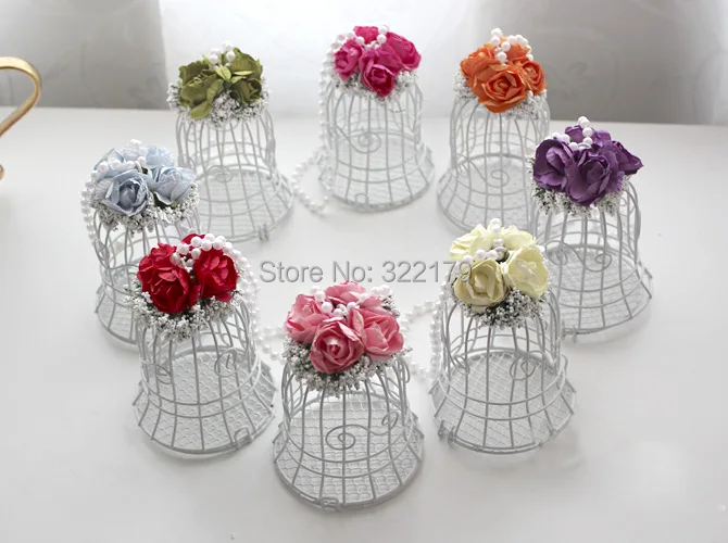 

10pcs Metal White Bird Cage Candy Box Wedding Gifts Favors Wedding Card Holder Birdcage Boxes