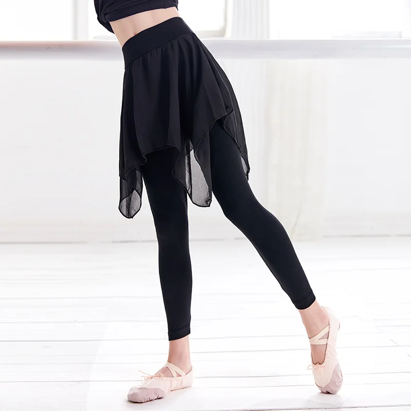 Yoga Pants Sports Gym Pants Girls Leggings Sport Women Fitness Clothing Running Pants Dance Trousers With Chiffon Skirts