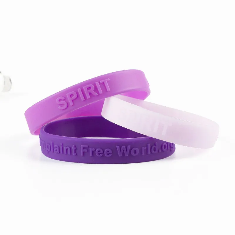 3PCS A Complaint Free World.org Silicone Bracelets&Bangles Purple Sports Spirit Wristbands Men Women Lovers' Student Gifts SH285