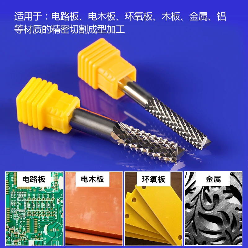 WEITOL-V字型タングステンカーバイド鋼のトウモロコシの歯,フライス盤,広葉樹セメントボード,PCB切断,3.175, 4, 6mm