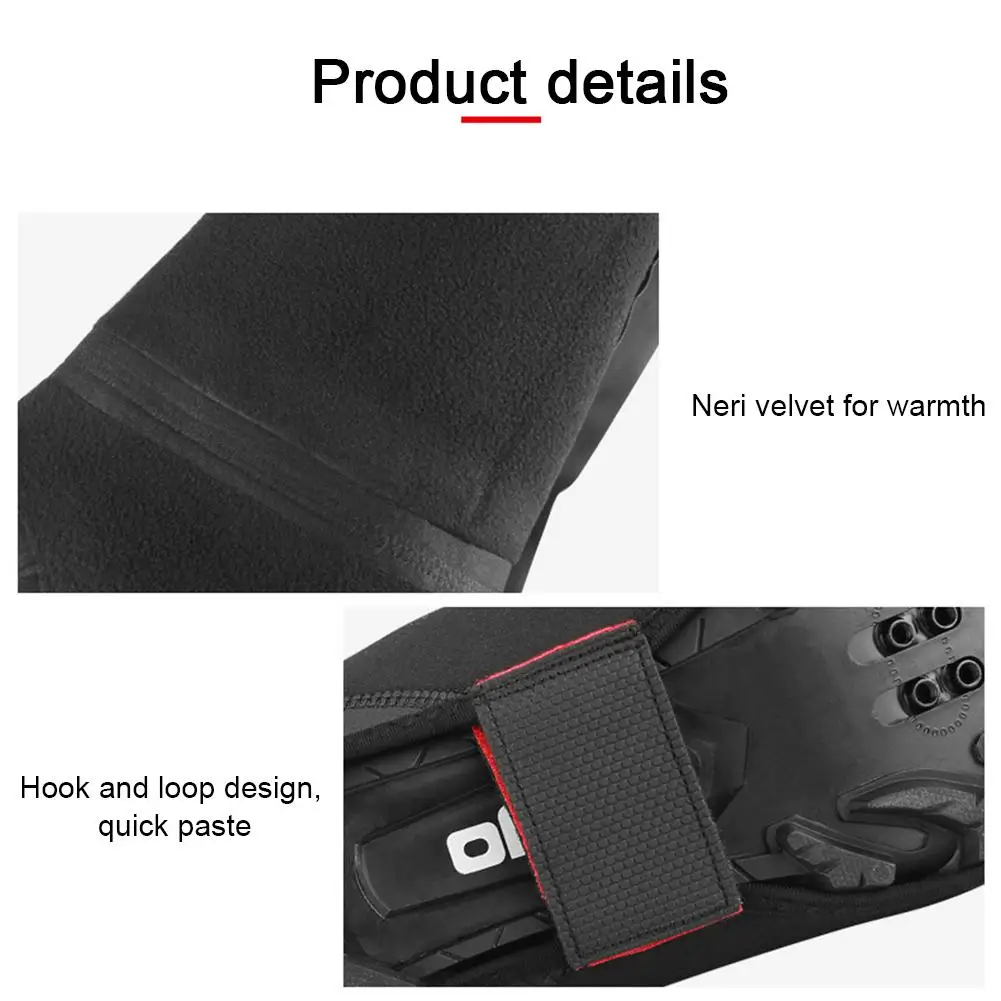 Waterproof Windproof Fleece Warm Cycling Lock Shoe Covers Reflective Bicycle Overshoes Winter Road Bike Shoe Cover Protector