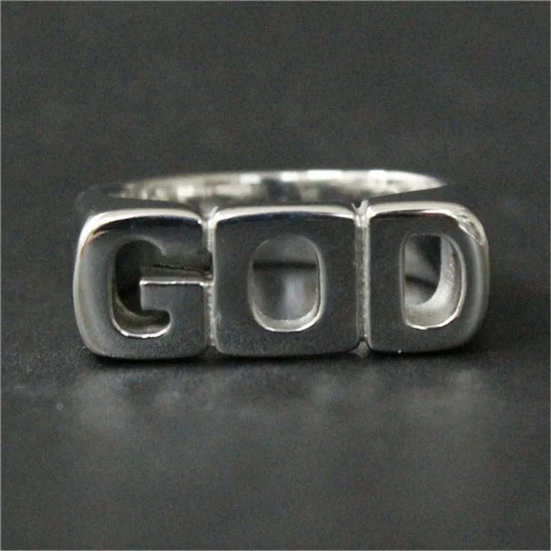 1pc New Arrival Cool Polishing GOD Popular Ring 316L Stainless Steel Fashion Punk Style GOD Unisex Ring