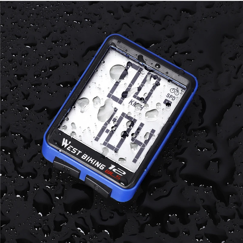 WEST BIKING Wireless Bike Computer Large Digital Speedometer Odometer Rainproof Bicycle Accessories Backlight Cycling Stopwatch