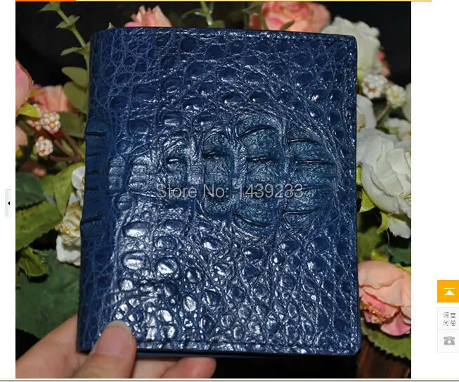 

100% genuine crocodile skin leather bi-fold wallet alligator skin wallets and purses