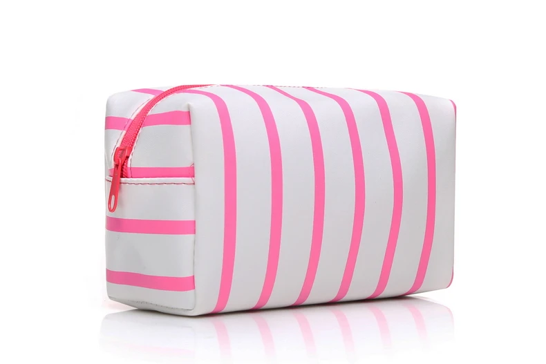 Clear Cosmetic Bag Women Fashion Stripe Makeup Storage Bags