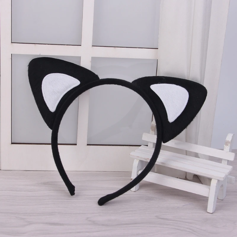 Fashion Women Cloth Short Plush Tiger Leopard Cat Ear Headband Hair Band Cosplay Party Hair Accessories HairBand