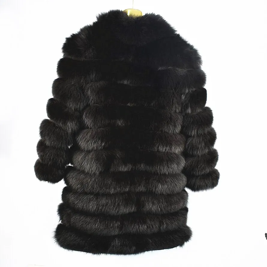 Natural Fox Fur Coat for Ladies, Detachable Jacket, Long Leather Collar, Fur Collar, Warm, Autumn and Winter, New